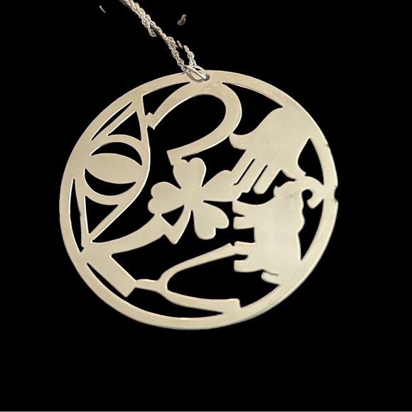 J Z by Jennifer Zeuner Jewelry - JZ by Jennifer Zeuner Sterling Silver Good Fortune Round Pendant Necklace
